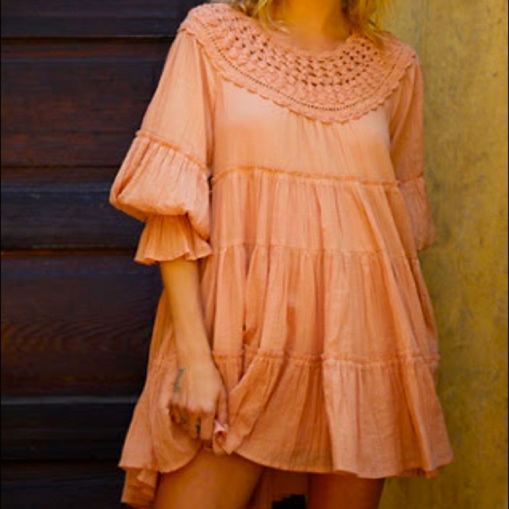 NWOT Free People Freshwater Tunic in Cafe Cream - Size Small